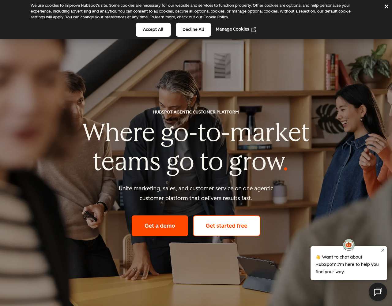 Screenshot von HubSpot